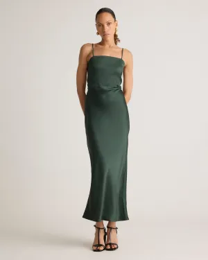 100% Washable Silk Square Neck Maxi Dress