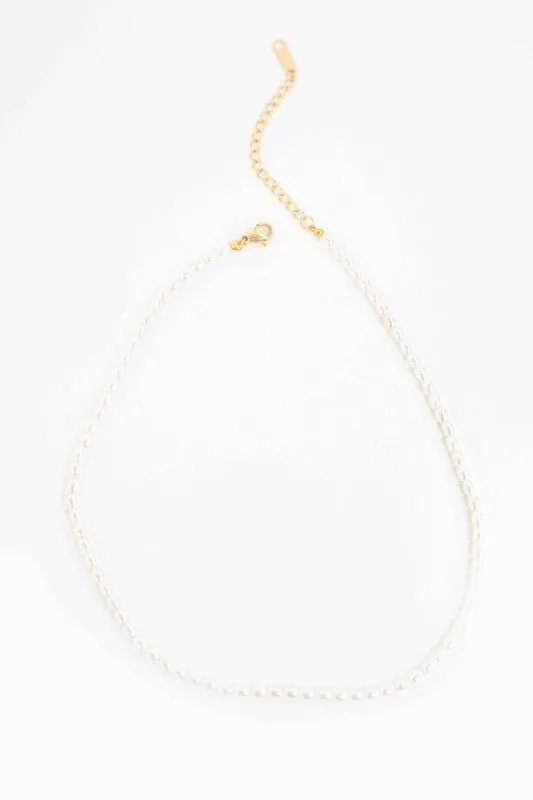 14k Gold Plating Pearl Choker Necklace