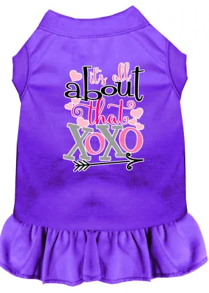 All About The Xoxo Screen Print Dog Dress Purple Xs