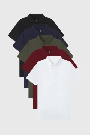 Athletic Fit All Rounder Polo Shirt 5-Pack
