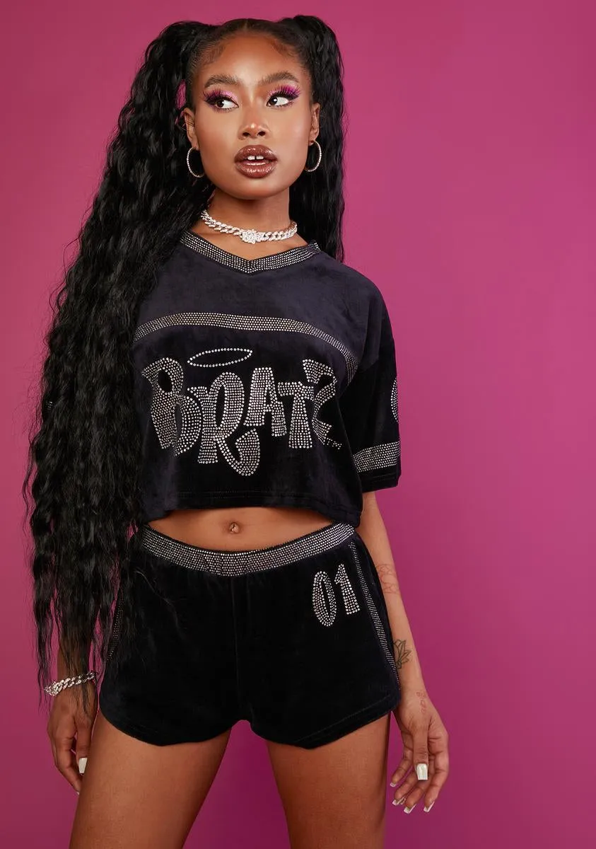 Be Your Motivation Velour Shorts
