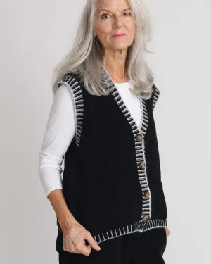 Bertie Knitted Waistcoat - Black