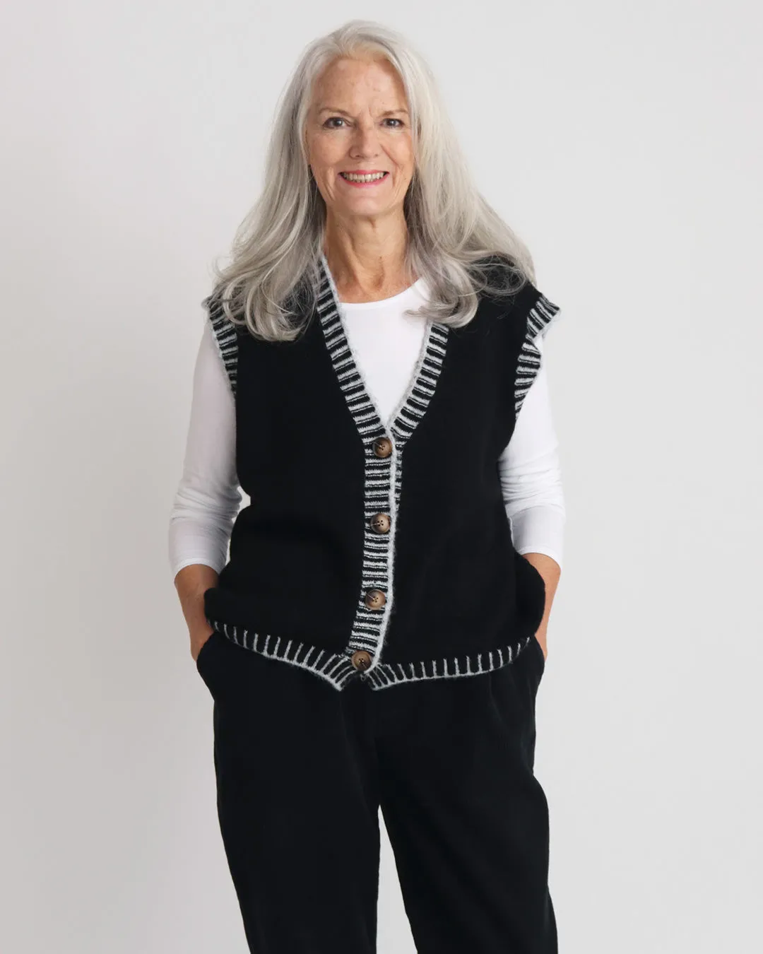 Bertie Knitted Waistcoat - Black