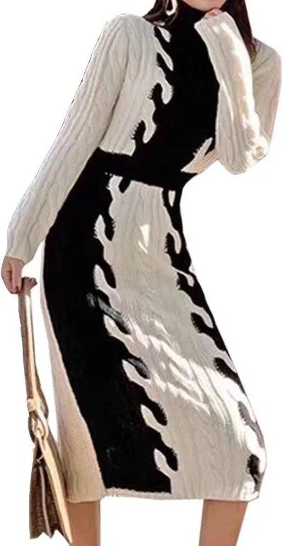 Bi Color Knit Dress