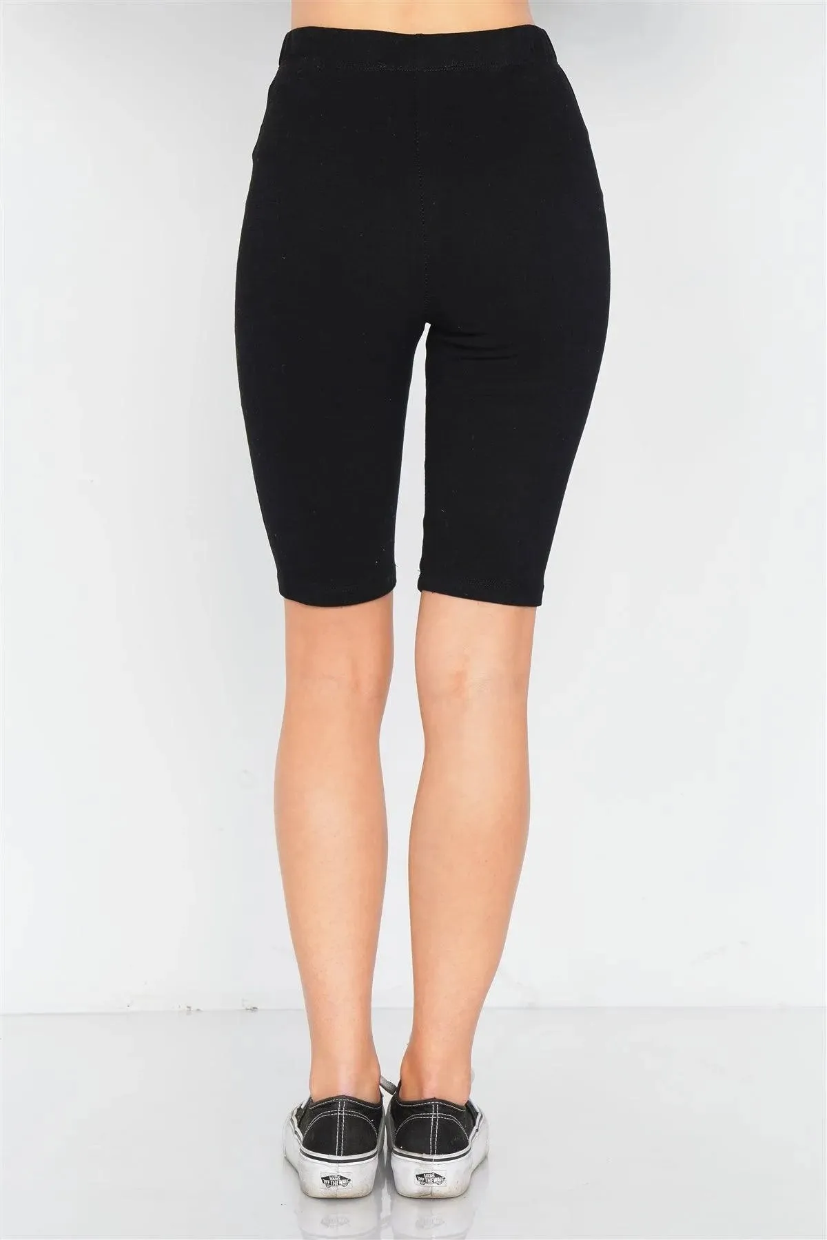 Black Stretchy Athletic Biker Shorts /3-2-1