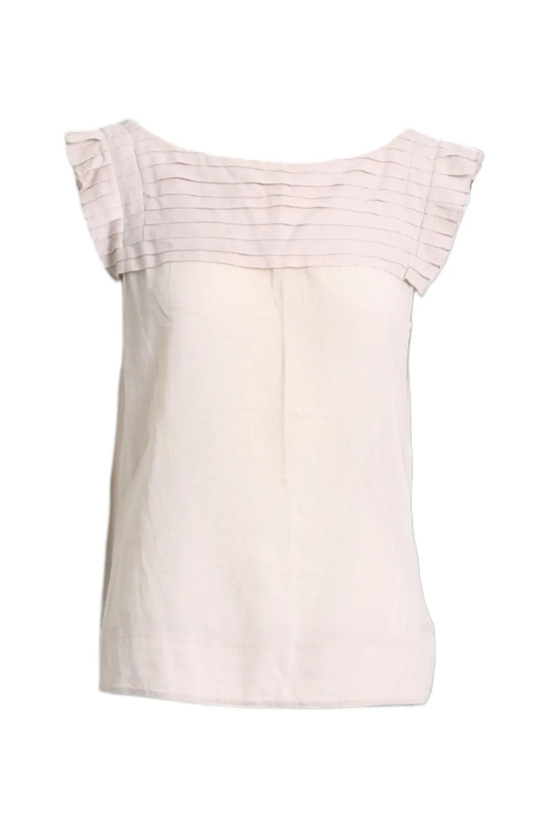 Blush Pink Pleat Crepe Chiffon Top