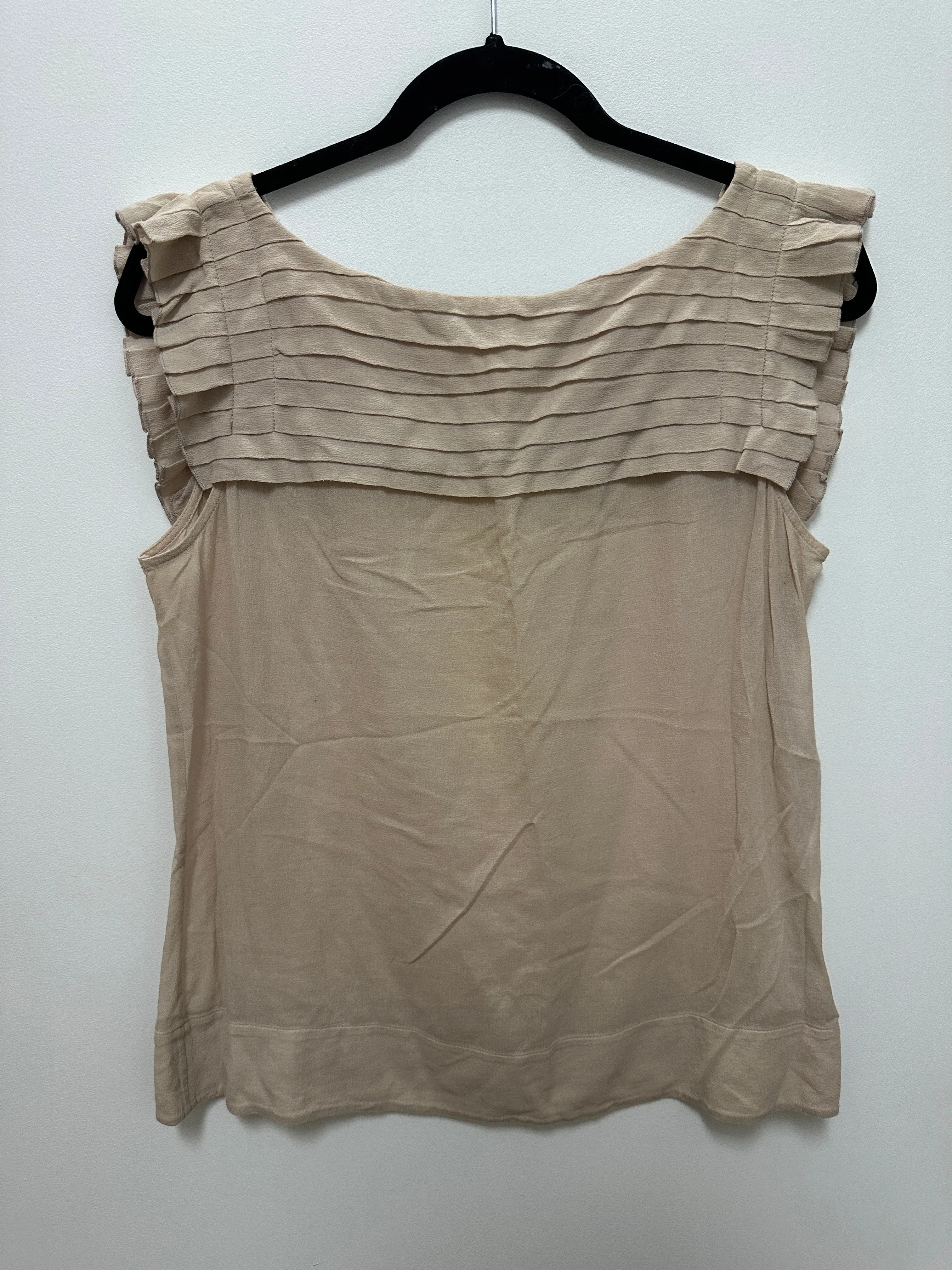Blush Pink Pleat Crepe Chiffon Top