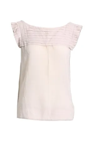 Blush Pink Pleat Crepe Chiffon Top