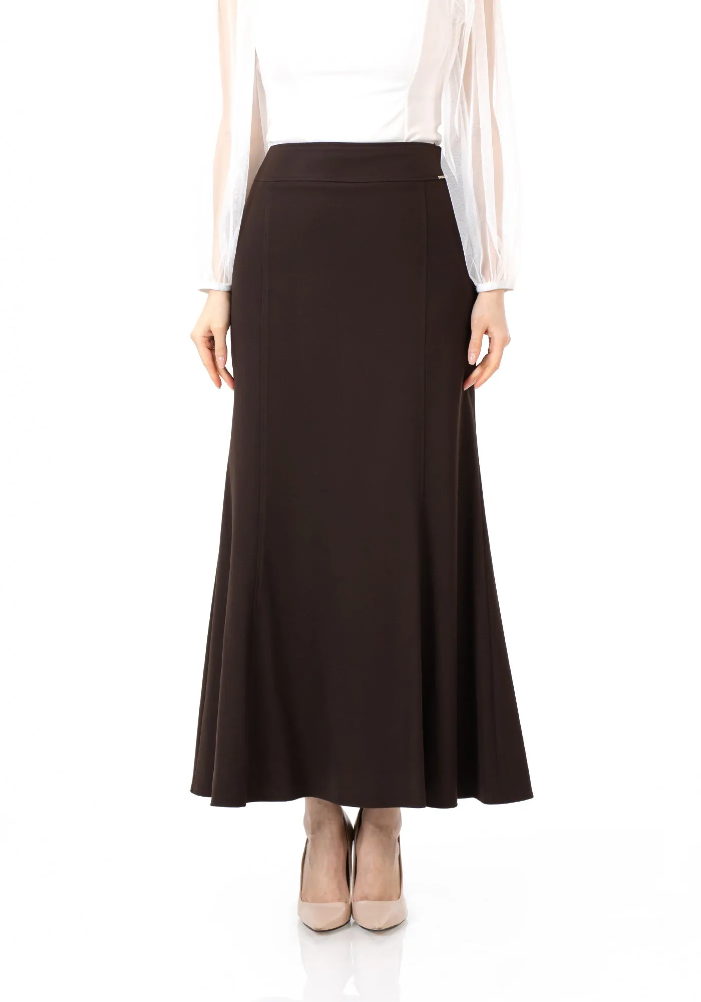 Brown Fishtail Maxi Skirt | Regular & Plus Size - G-Line
