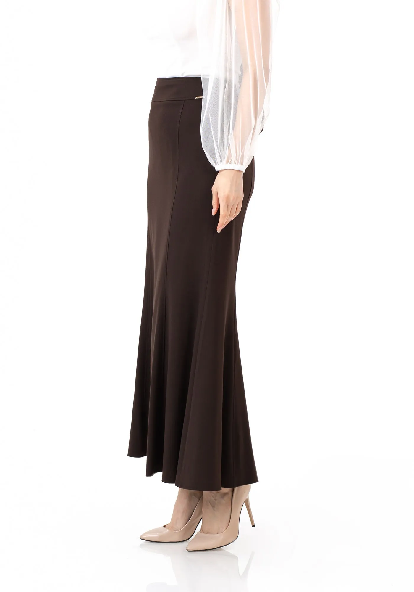 Brown Fishtail Maxi Skirt | Regular & Plus Size - G-Line