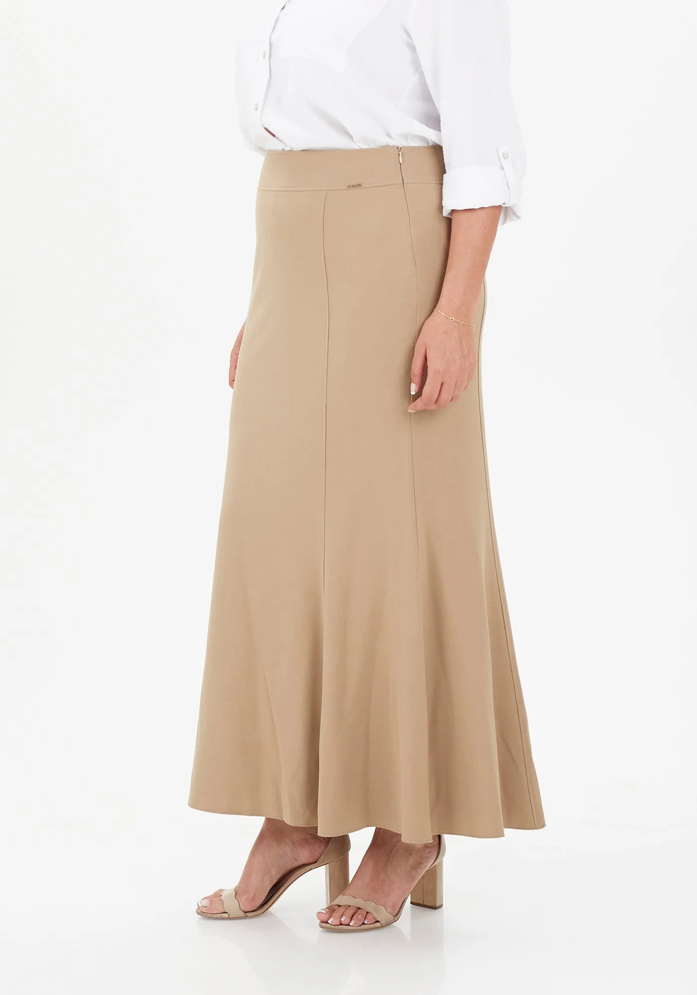 Camel Fishtail Maxi Skirt | Regular & Plus Size