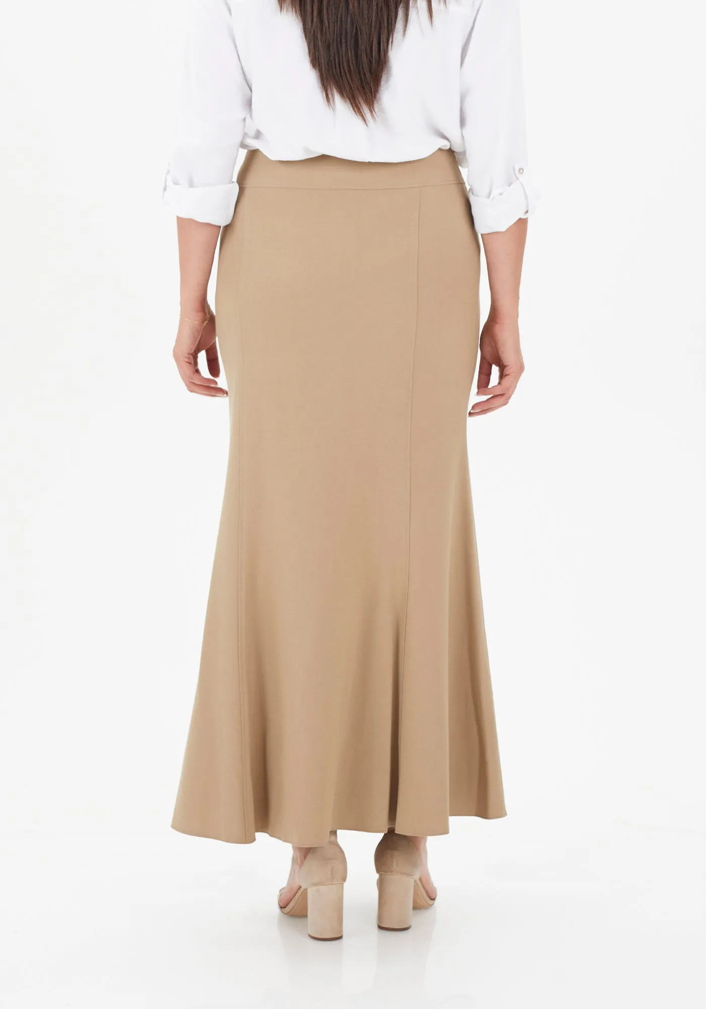 Camel Fishtail Maxi Skirt | Regular & Plus Size