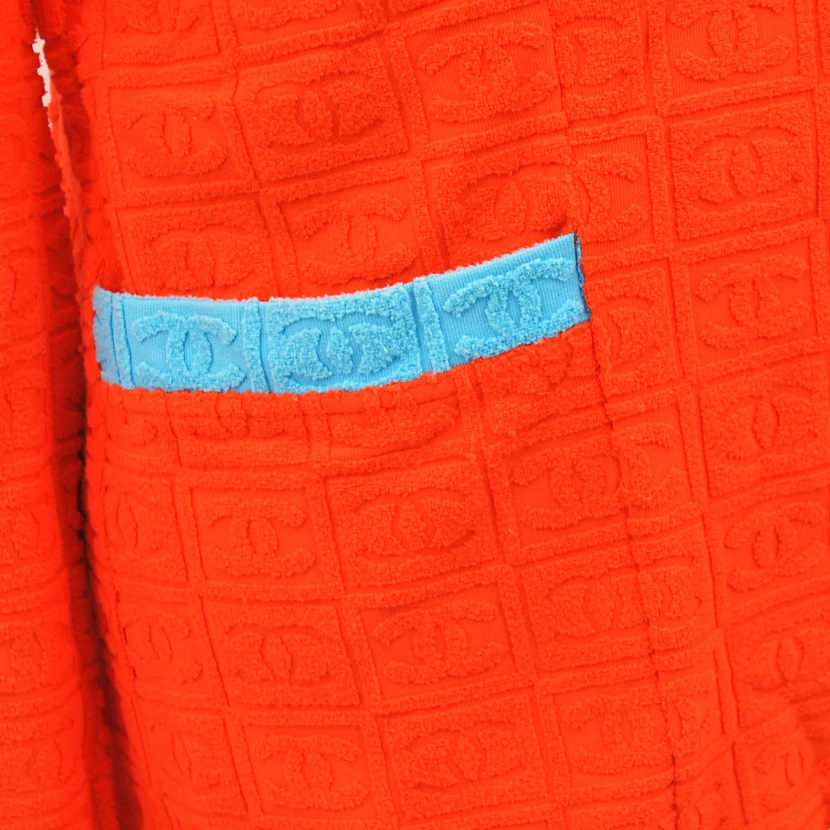 Chanel 2002 High-Summer logo-embossed towelling-finish blazer #38