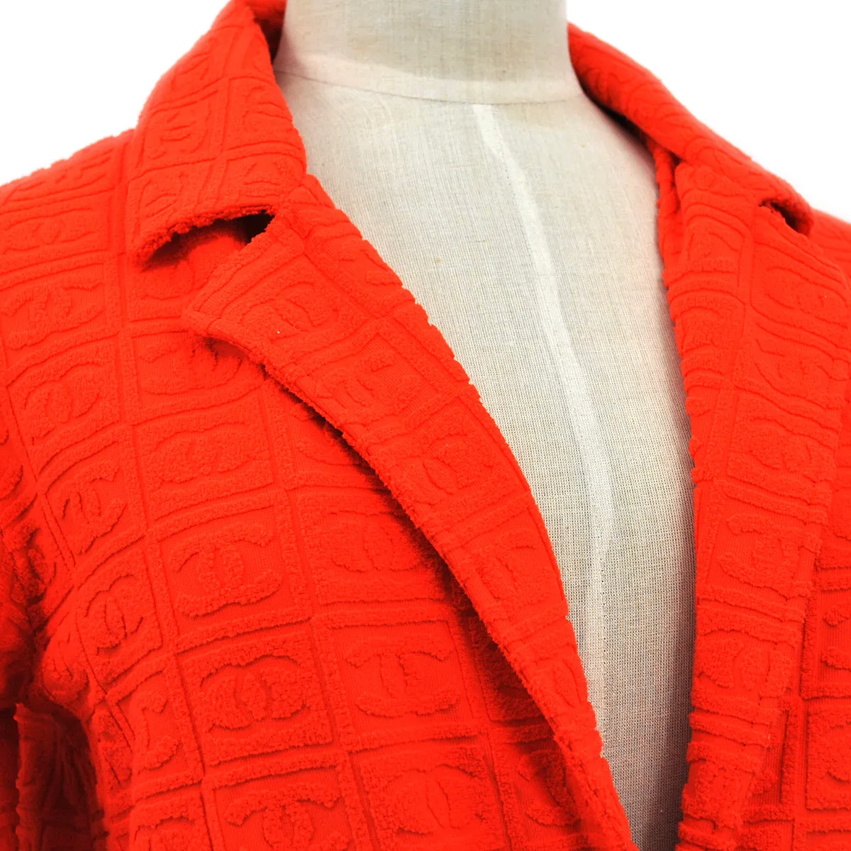 Chanel 2002 High-Summer logo-embossed towelling-finish blazer #38