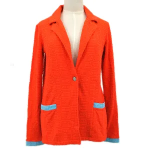 Chanel 2002 High-Summer logo-embossed towelling-finish blazer #38