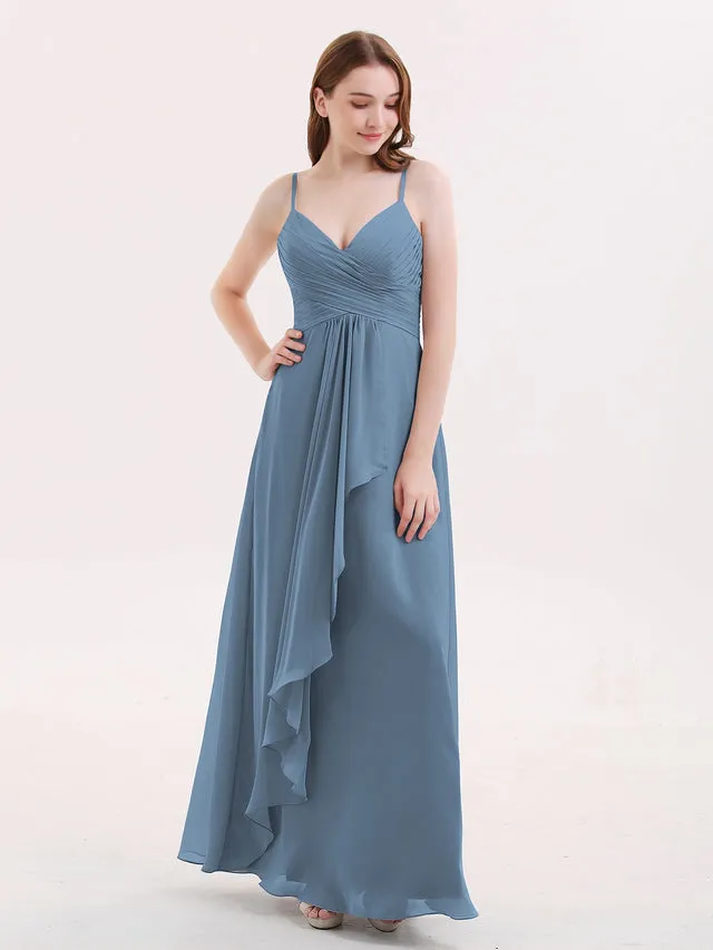 Chiffon Bridesmaid Dresses with Cascade Skirt Clearance