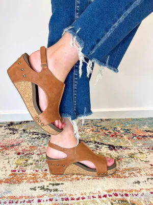 Corky's Footwear Carley Wedge Sandal - Cognac Smooth