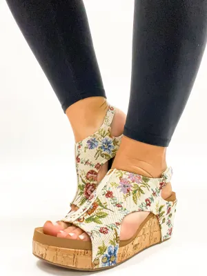 Corky's Sand Brocade Floral Carley Sandals FINAL SALE