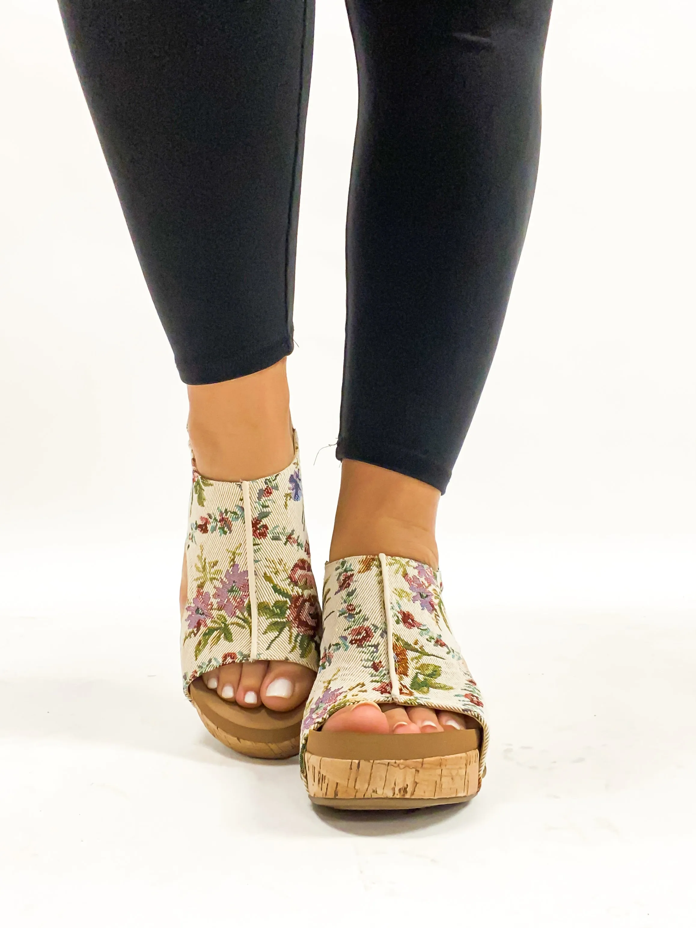 Corky's Sand Brocade Floral Carley Sandals FINAL SALE