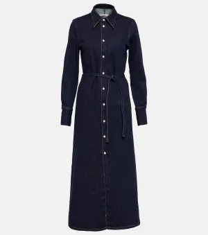 Denim shirt dress with belt MM6 MAISON MARGIELA, blue