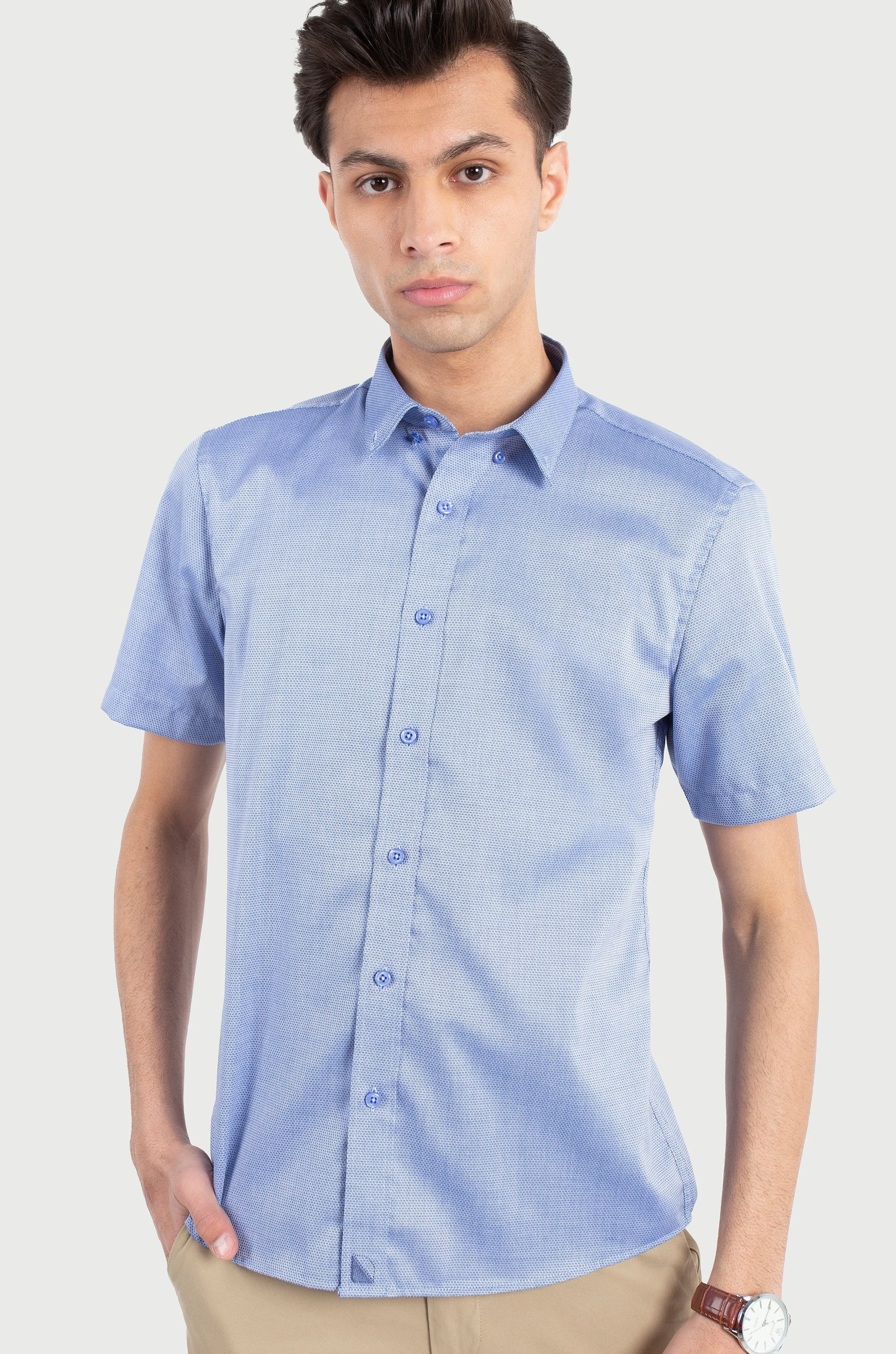 Dobby Blue Diamond Sharkskin