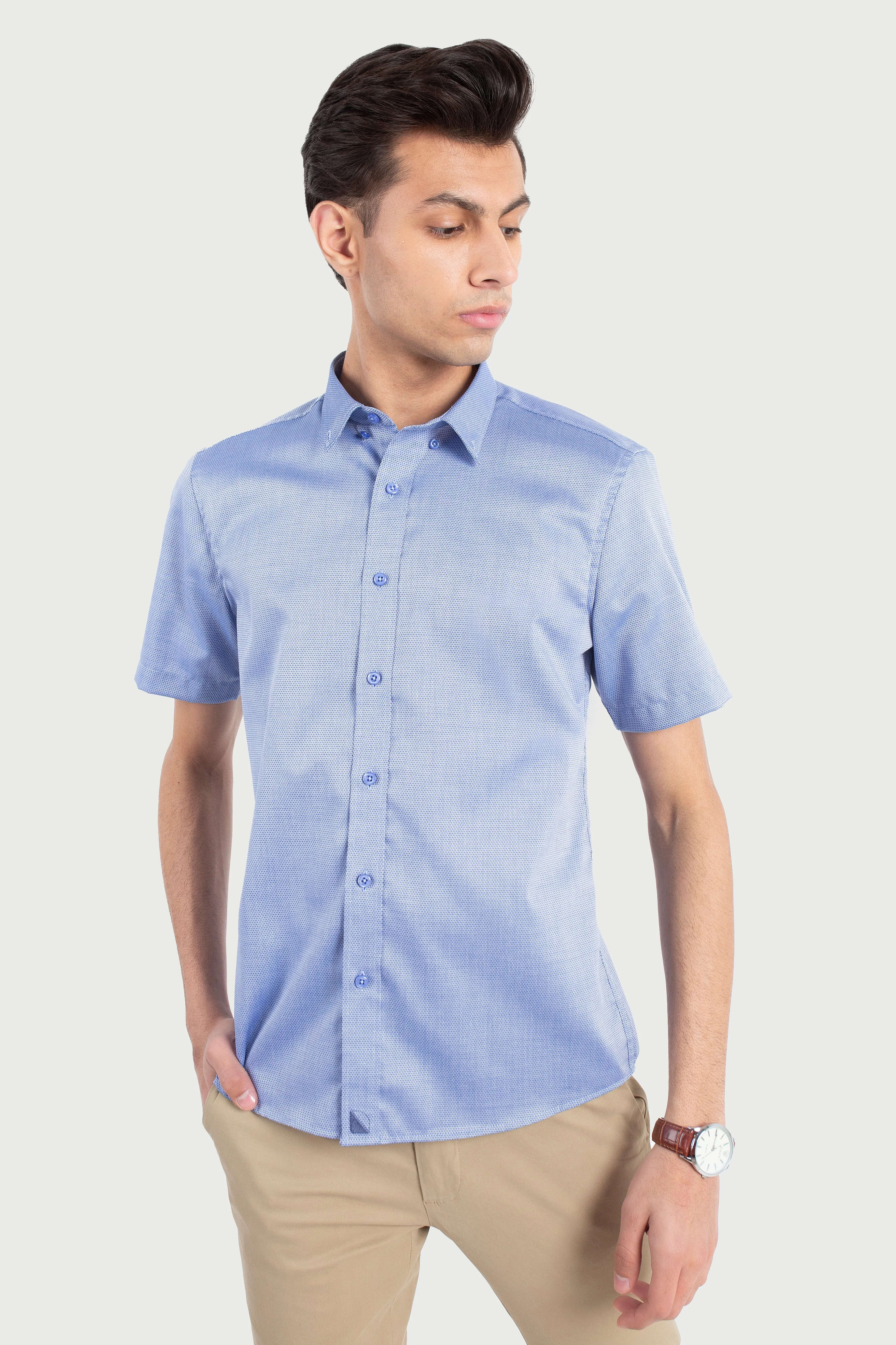 Dobby Blue Diamond Sharkskin