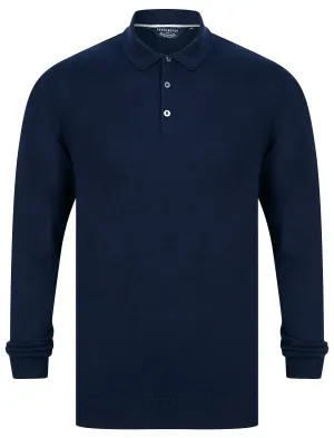 Dollard Jersey Cotton Long Sleeve Polo Shirt in Ink - Kensington Eastside