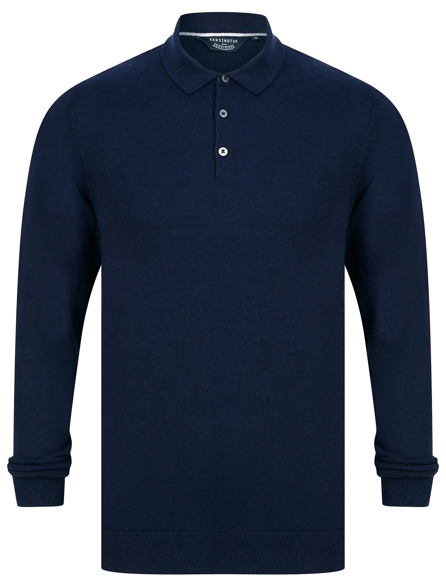 Dollard Jersey Cotton Long Sleeve Polo Shirt in Ink - Kensington Eastside
