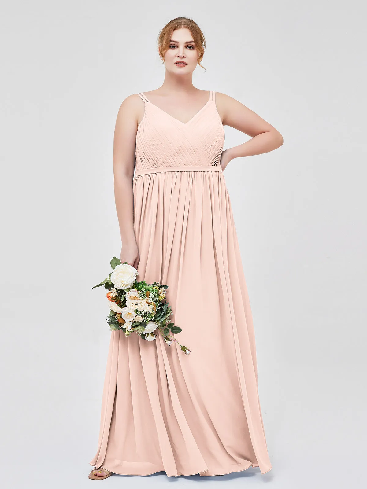 Double Strap Chiffon Bridesmaid Dresses Clearance