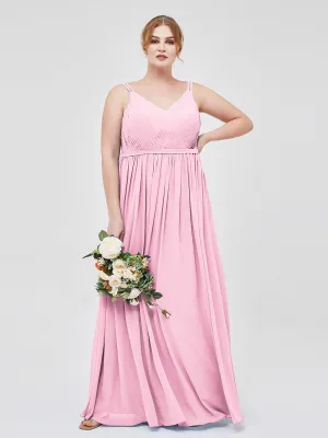 Double Strap Chiffon Bridesmaid Dresses Clearance