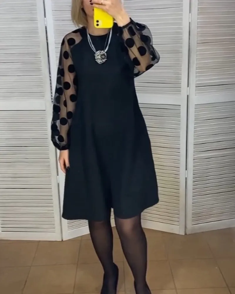 Elegant polka dot pattern dress