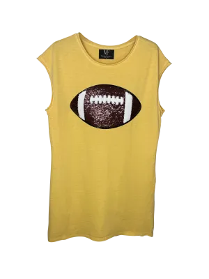 Game Day Dress, Yellow, Sequin Football