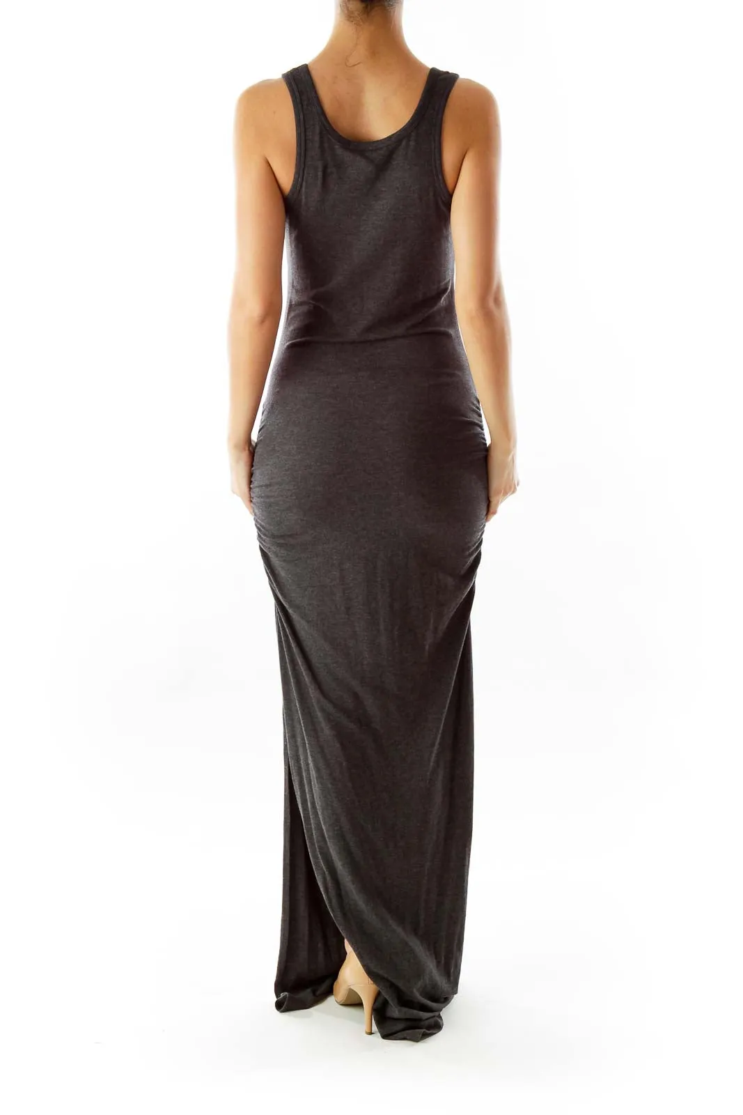 Gray Fitted Day Dress