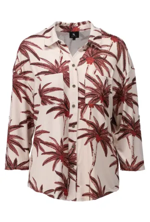 K-design - Oversized blouse met print, knopen en zakjes (A311P952)