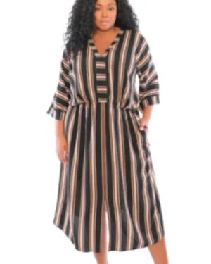 Karleen Midi Dress | BLK WHITE
