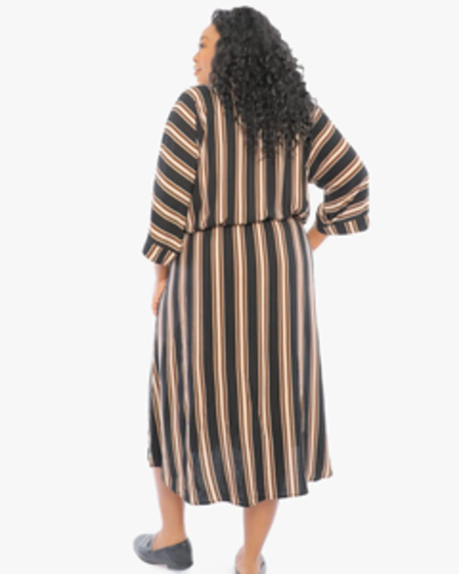 Karleen Midi Dress | BLK WHITE