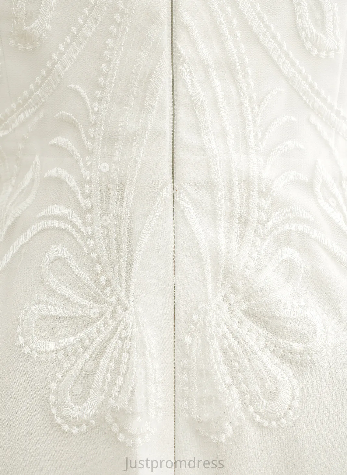 Lace Chiffon Wedding Caylee Floor-Length Wedding Dresses Scoop Dress With Sequins Neck