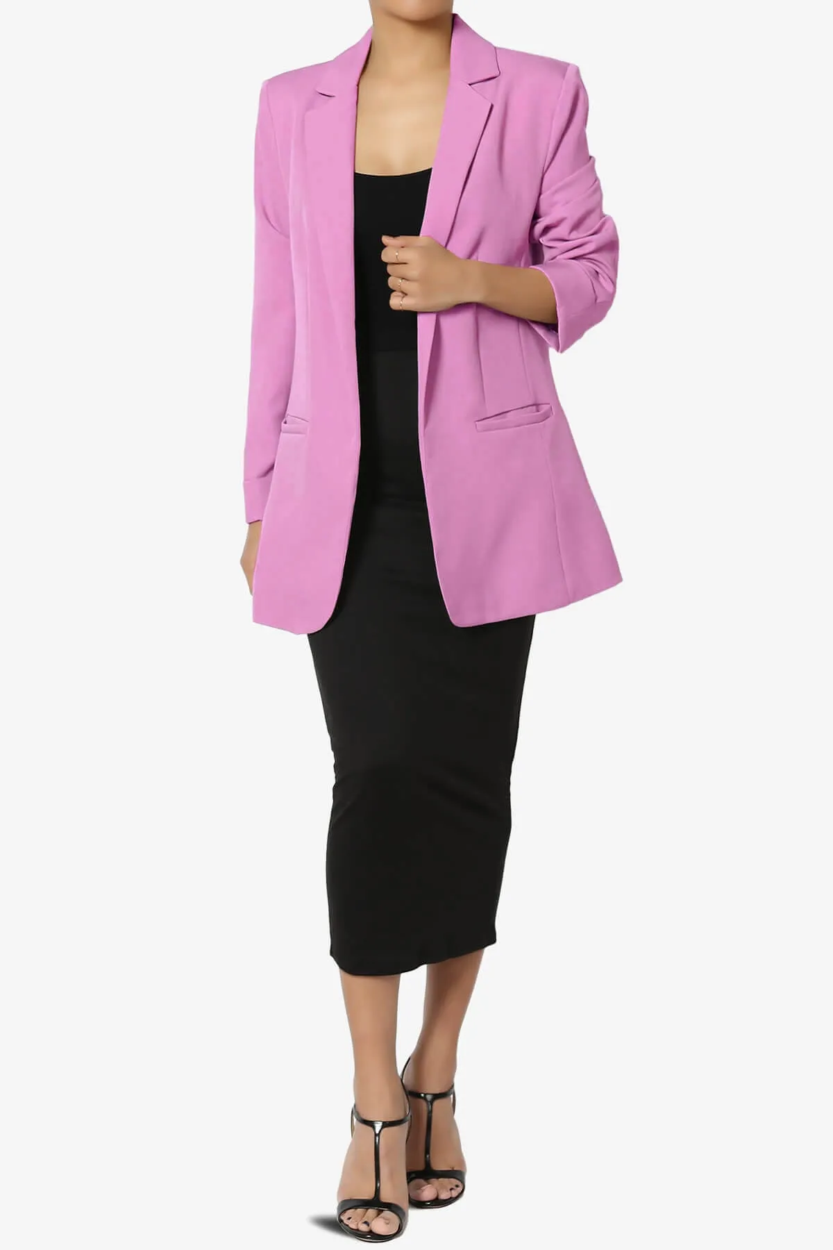 Malory Cuffed Sleeve Open Front Blazer