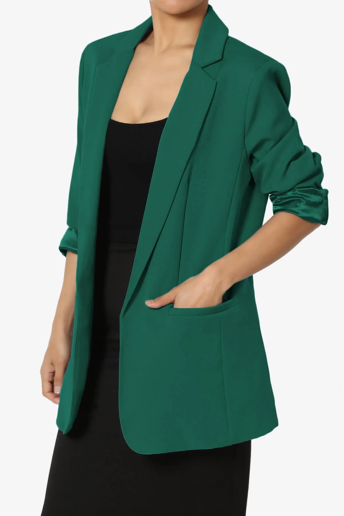 Malory Cuffed Sleeve Open Front Blazer