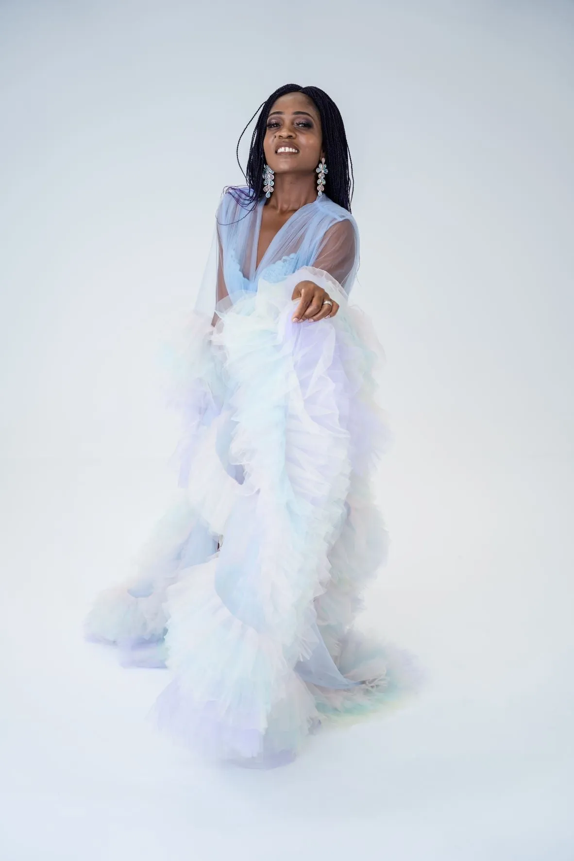 Maternity Photoshoot Dresses - Rainbow Robe - Sophie