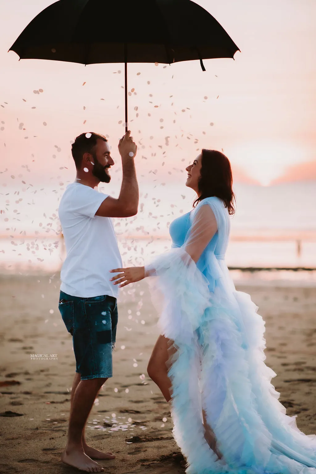 Maternity Photoshoot Dresses - Rainbow Robe - Sophie