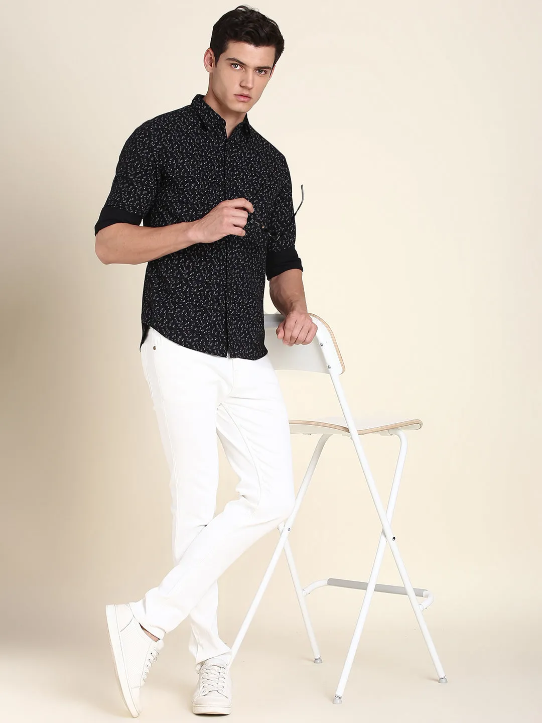 Men's Black Print Shirts