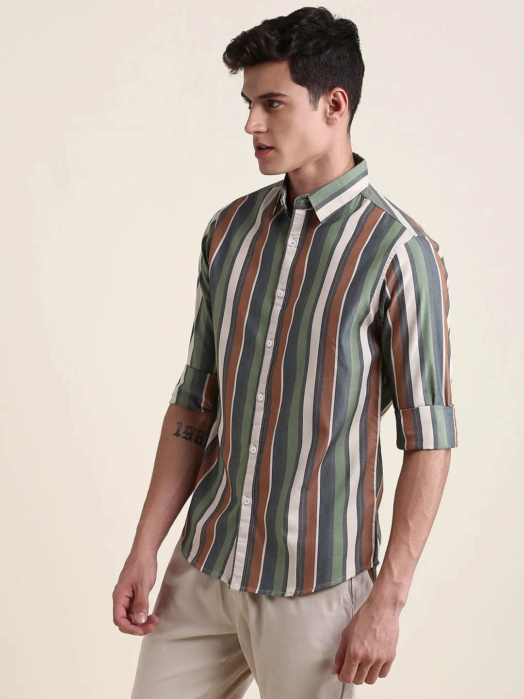 Men's Green Stripe Shirts