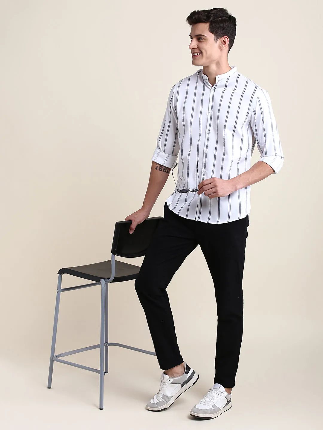 Men's White Stripe Shirts