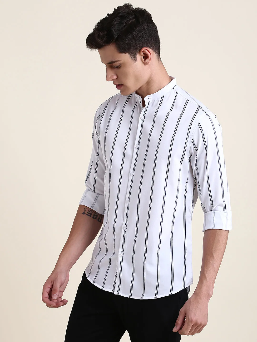Men's White Stripe Shirts