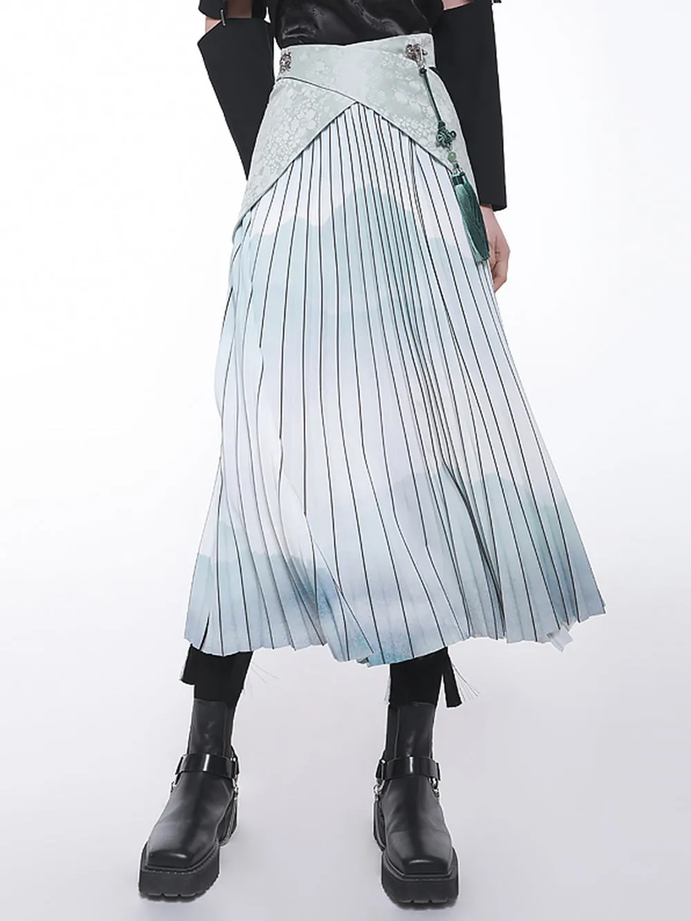 MUKTANK × CUUDICLAB Modified Song-style Pleated Skirts