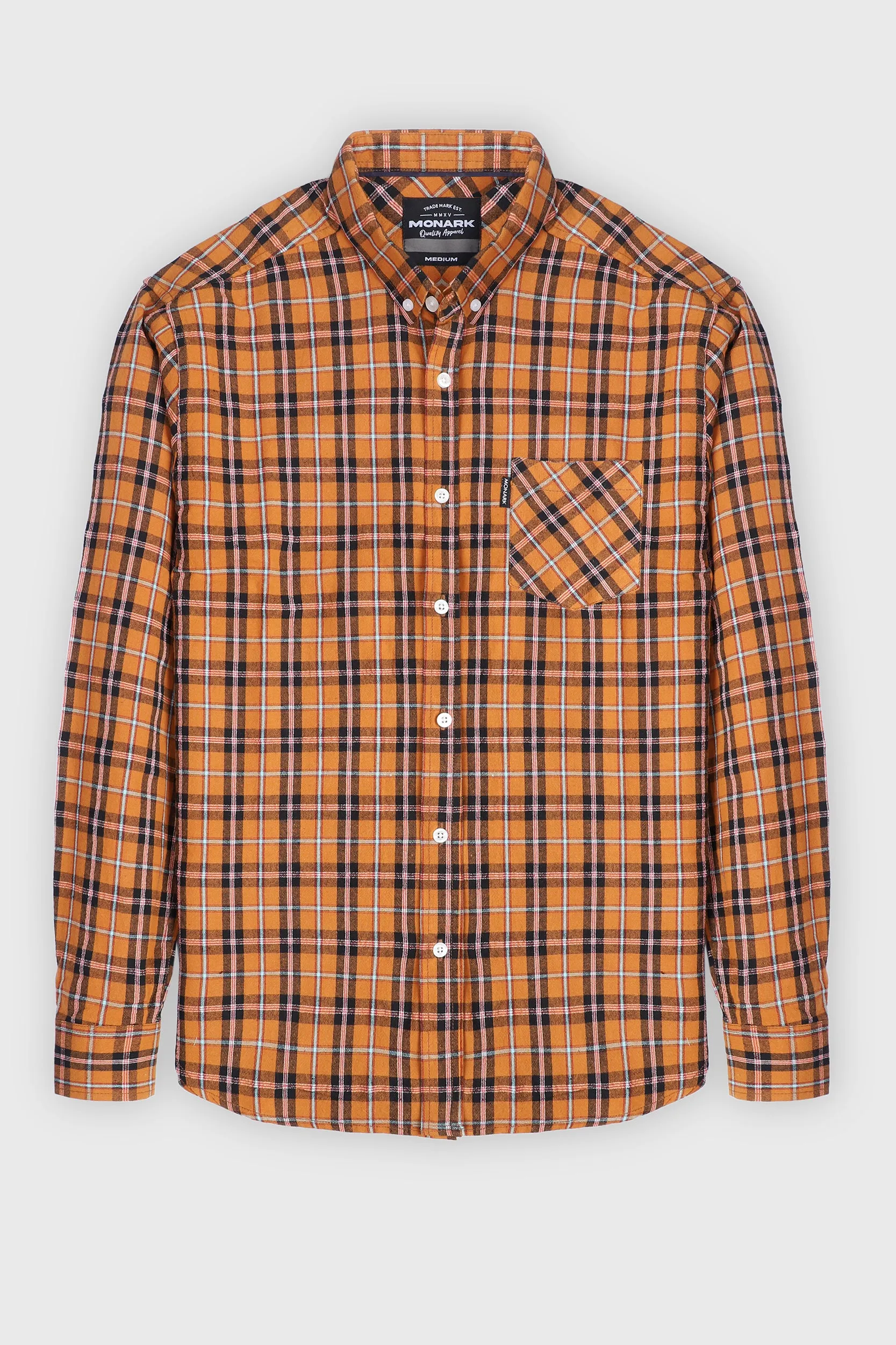 MUSTARD CHECKED CASUAL SHIRT