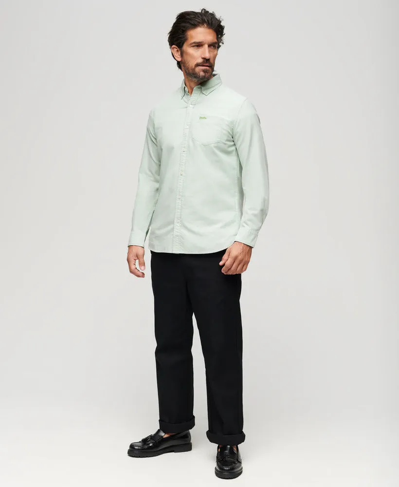 Organic Cotton Long Sleeve Oxford Shirt - Light Green