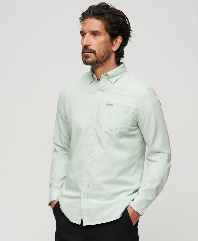 Organic Cotton Long Sleeve Oxford Shirt - Light Green
