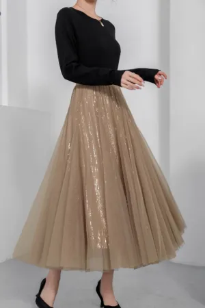 Prom long a line lace skirt 5584